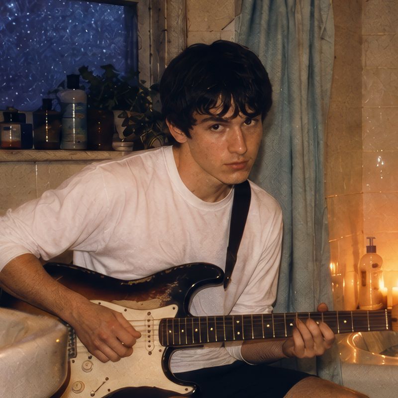Lou with his guitar.